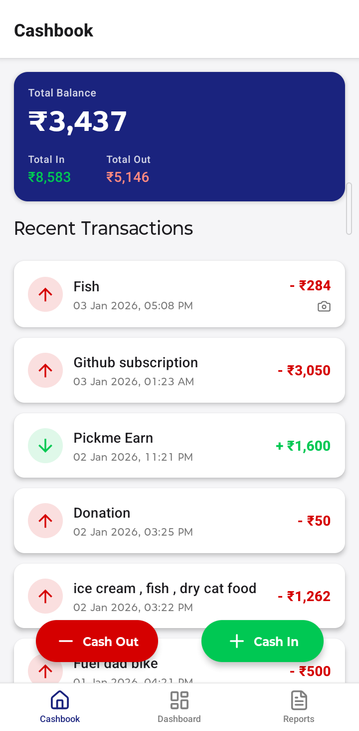 MyCash App Interface